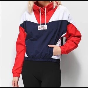 Fila Red, Navy & White Pullover Windbreaker